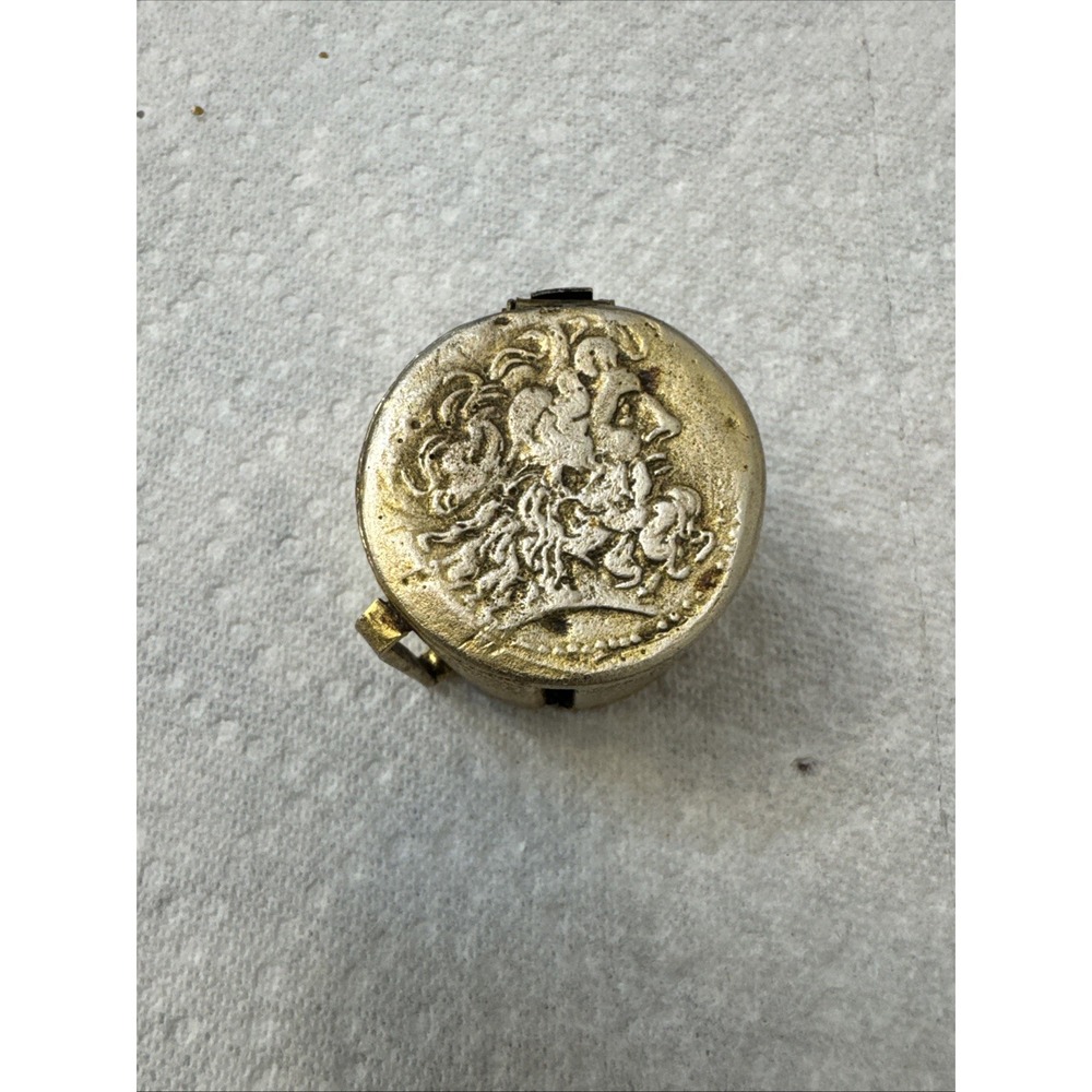Vintage Joy Mythological Scroll Holder Trinket Box Zeus Wish Capsule